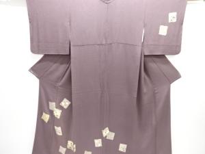 破れ色紙に花模様刺繍訪問着